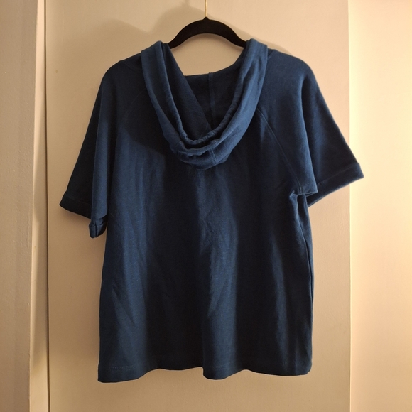 Natural Reflections Women's Royal Blue Short Sleeve Hoodie - Picture 2 of 7